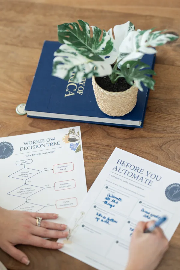 Printed evidence and handwritten notes spread across a desk.